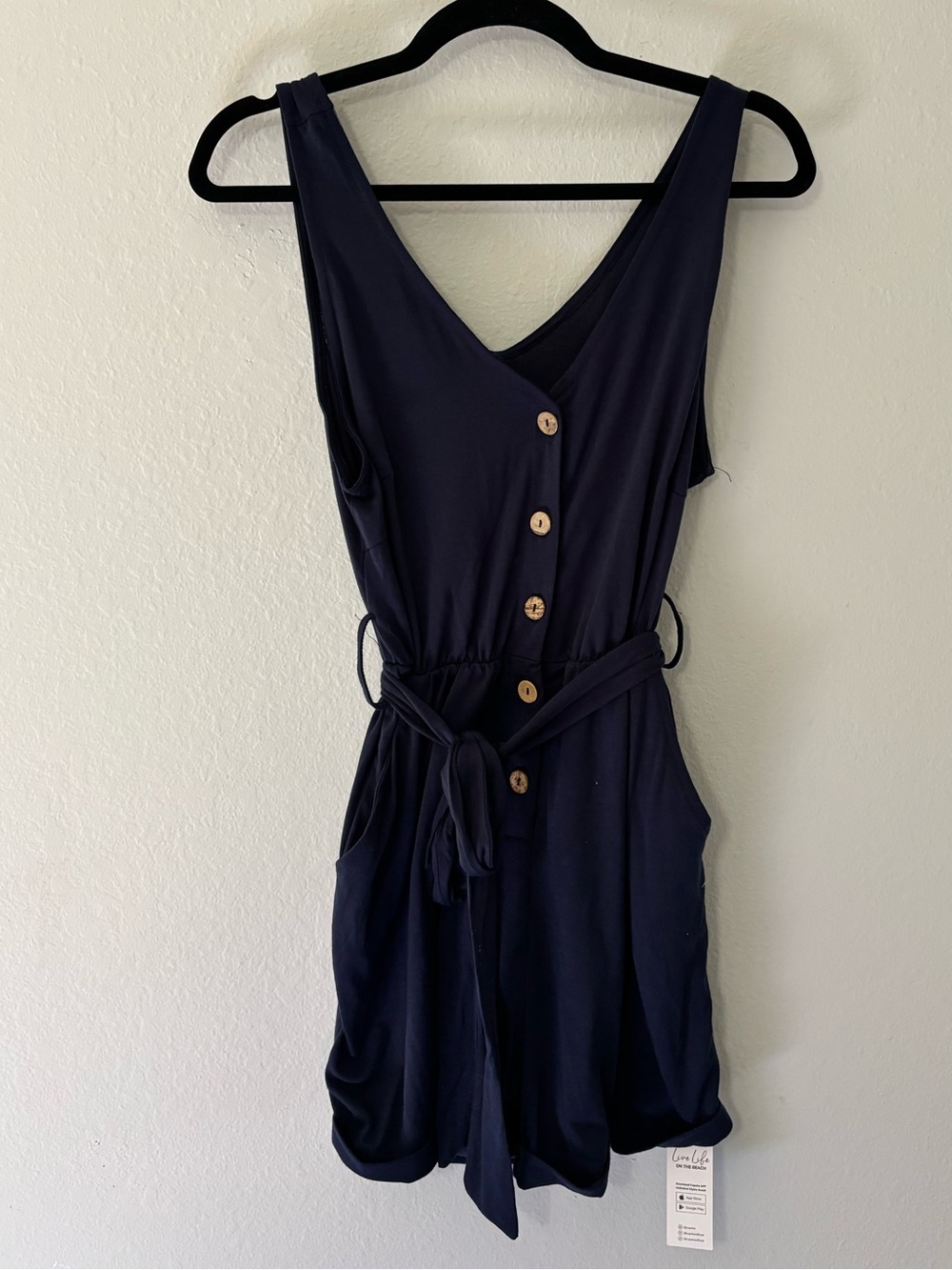 NWT Cupshe Navy Button Front Romper Sz S 🌊